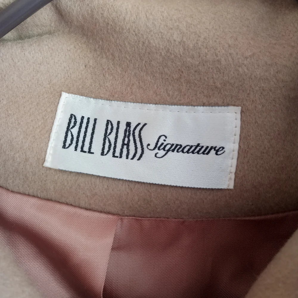 Bill Blass Wool Pea Coat Tan Cream - Picture 2 of 6